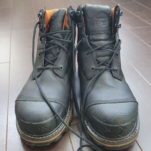 Timberland PRO Black and Orange Leather Boots